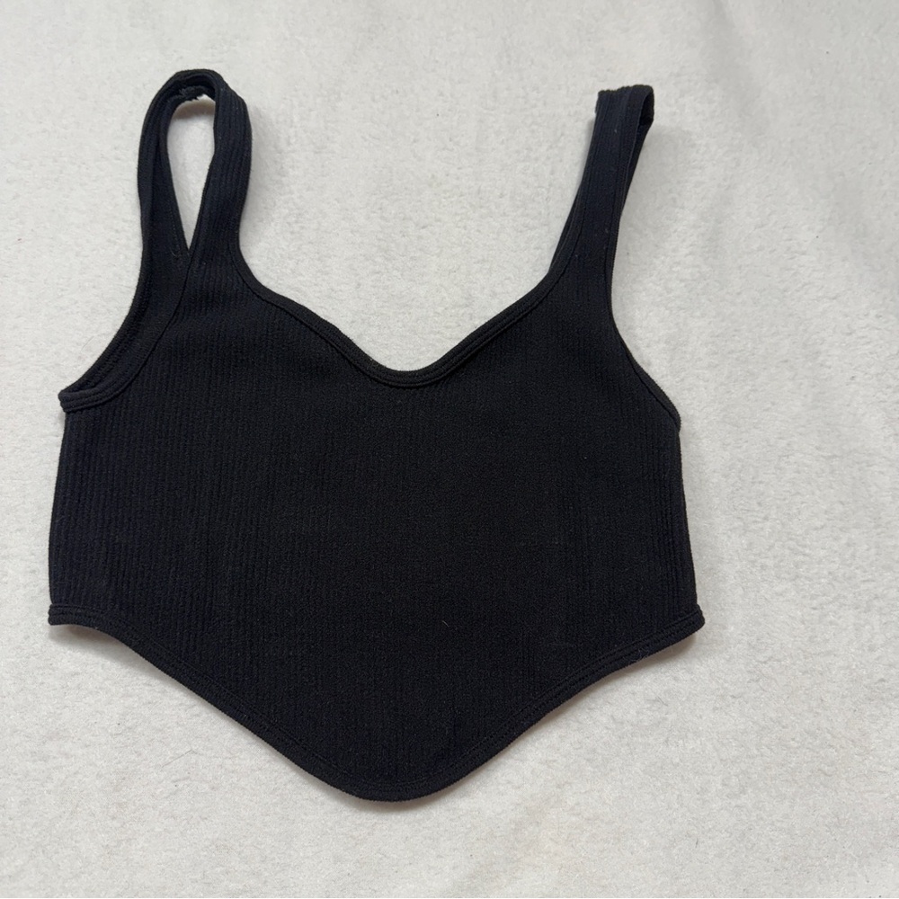 Black Zara Ribbed Tank Top
